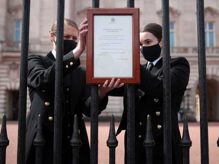 "With the safety and wellbeing of the public in mind, and in accordance with Government guidelines, members of the public are asked not to gather in crowds. Those wishing to express their condolences are asked to do so in the safest way possible, and not to gather at Royal Residences," Buckingham Palace said in a statement obtained by Insider.