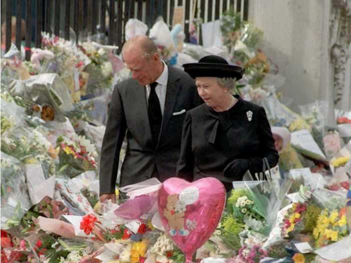 1997: The pair has faced plenty of dark days, too, like the untimely death of their former daughter-in-law, Princess Diana.