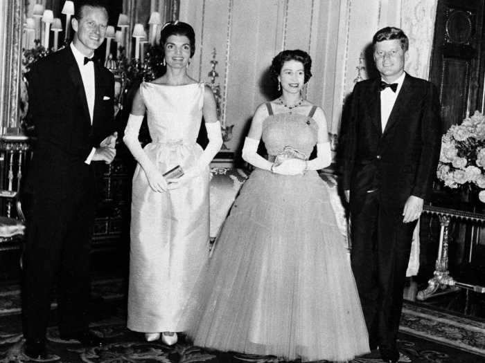 1961: The queen and her husband visited and hosted countless world leaders, including President John F. Kennedy and First Lady Jacqueline Kennedy.