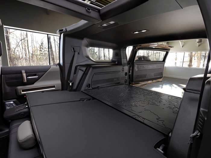 A swing-out tailgate provides easy access to the Hummer