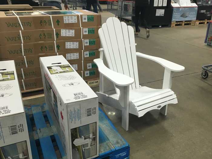 This Adirondack chair is made from recycled plastic.