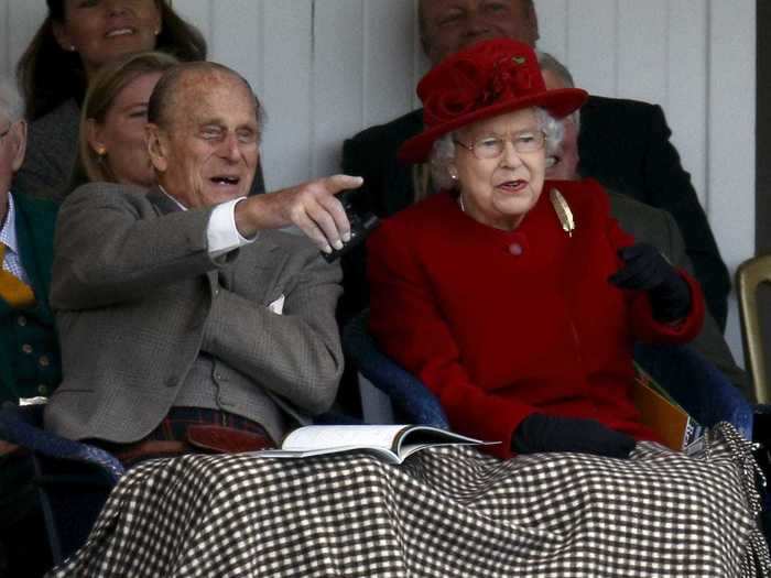 They shared a blanket at the Braemar Gathering in Scotland in 2015.