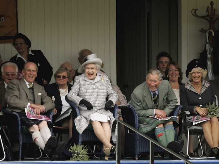 Royal photographer Chris Jackson captured a casual shot of the couple laughing at the Braemar Highland Gathering in Scotland in 2006.