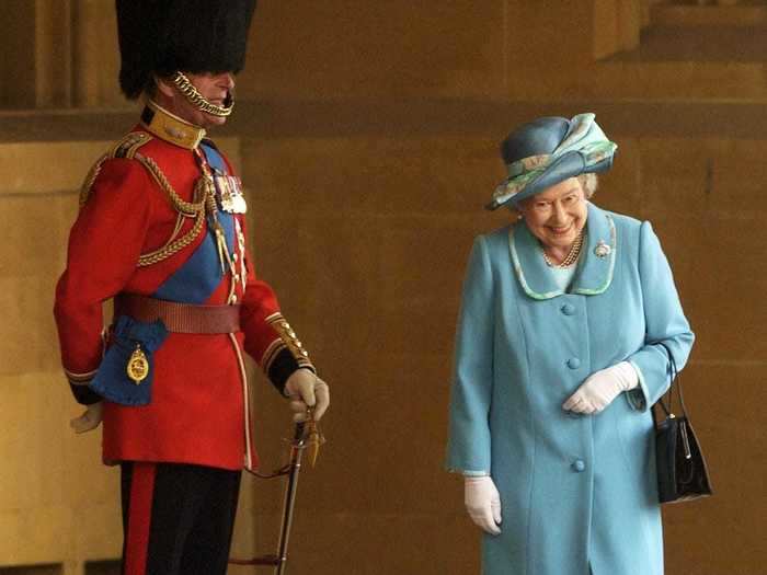 Queen Elizabeth was photographed giggling with Prince Philip when a swam of bees interrupted an event at Windsor Castle in 2003.