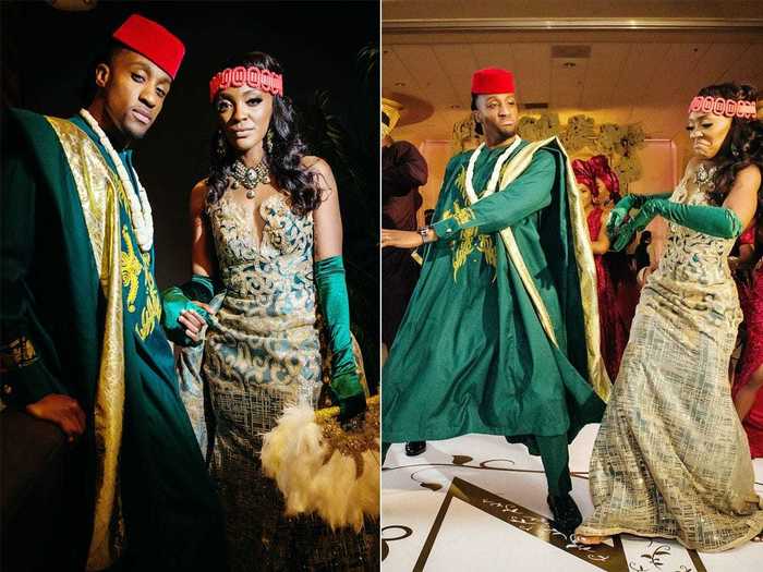 Nessa and Jordan also changed into traditional Nigerian ensembles for the dancing portion of their reception.