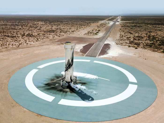 The successful landing of the rocket booster means that Blue Origin can reuse it for future missions