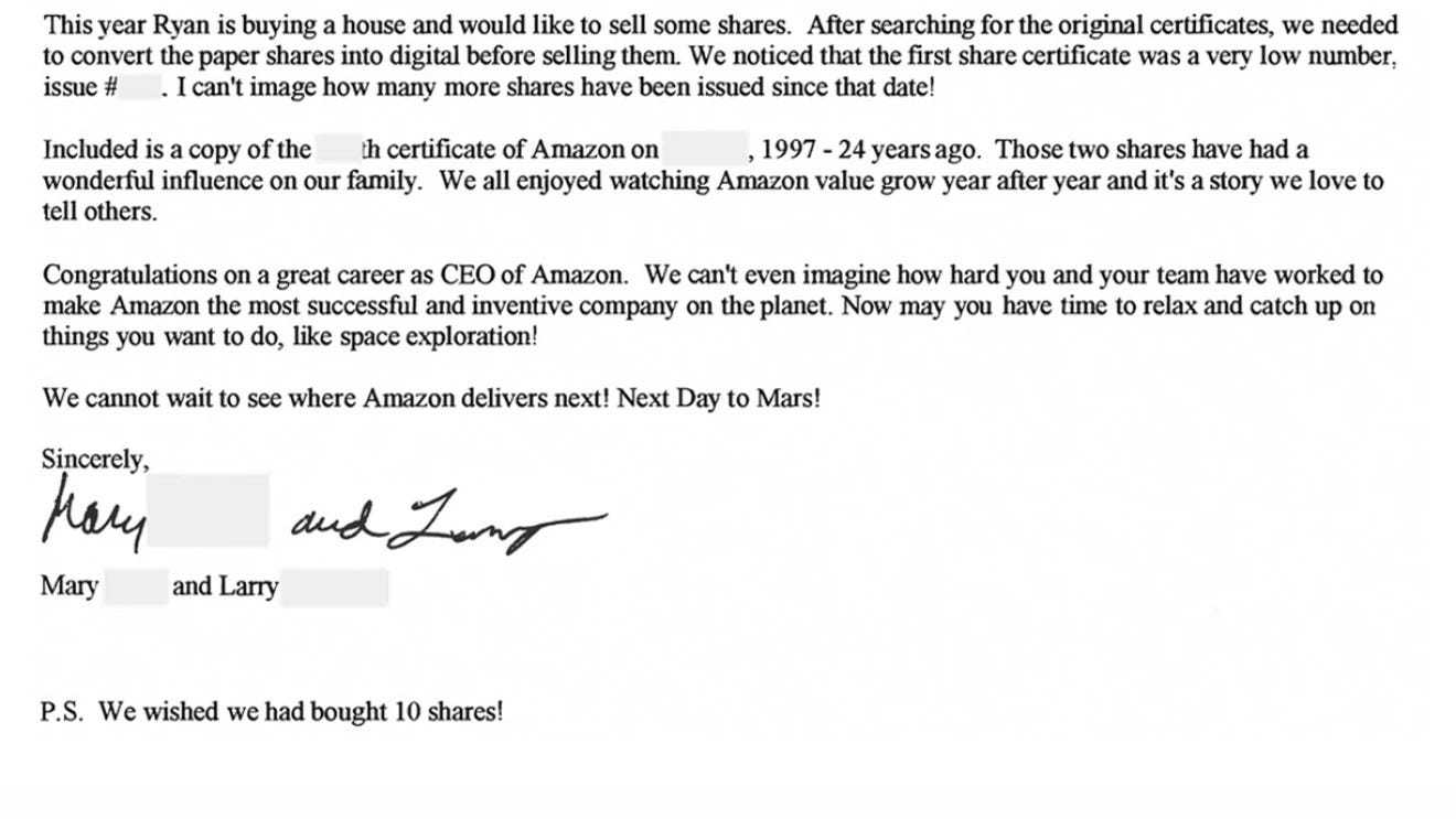 Letter to Jeff Bezos, from shareholder (2)