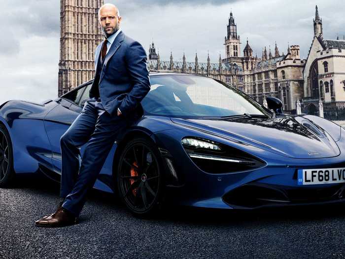 Shaw races a sleek 2018 McLaren 720S through the streets of London in "Hobbs and Shaw."