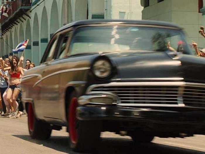 Dom races against a 1956 Ford Fairlane at the start of "The Fate of the Furious."