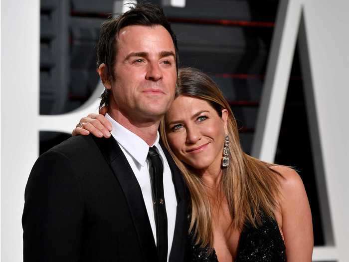 February 26, 2017: Aniston and Theroux looked adorable at an after-party for the Oscars.