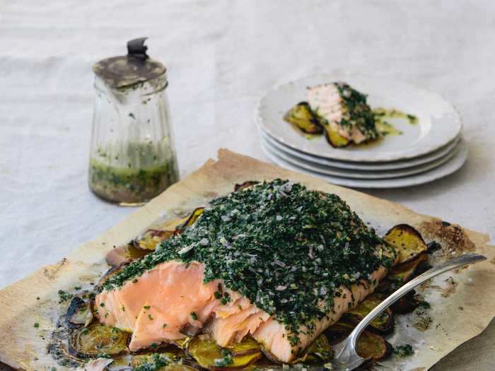 This roasted salmon and beets with an herb vinaigrette will only take you 35 minutes.