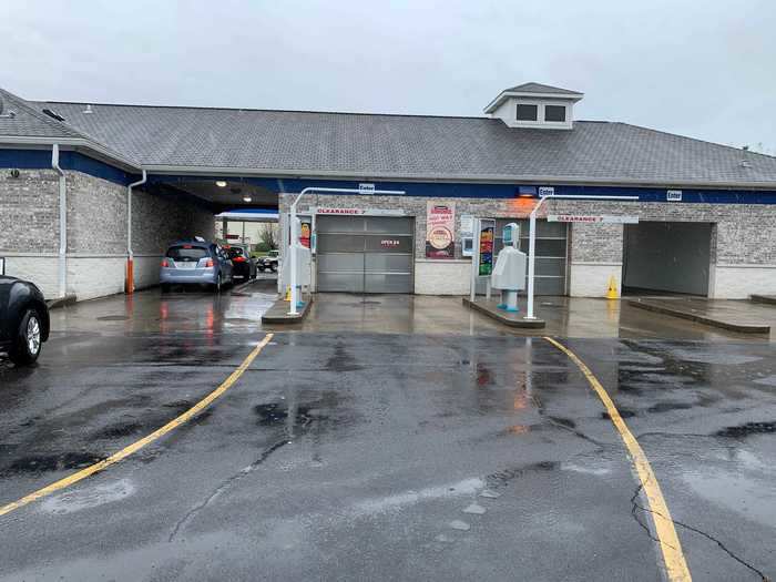 I went to a Dunkin drive-thru in a building that was once a car wash.