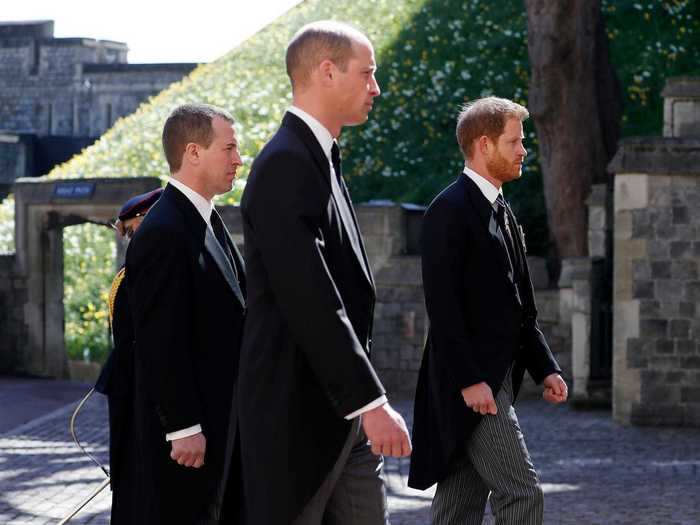 Prince William and Prince Harry did not walk side-by-side at the funeral.