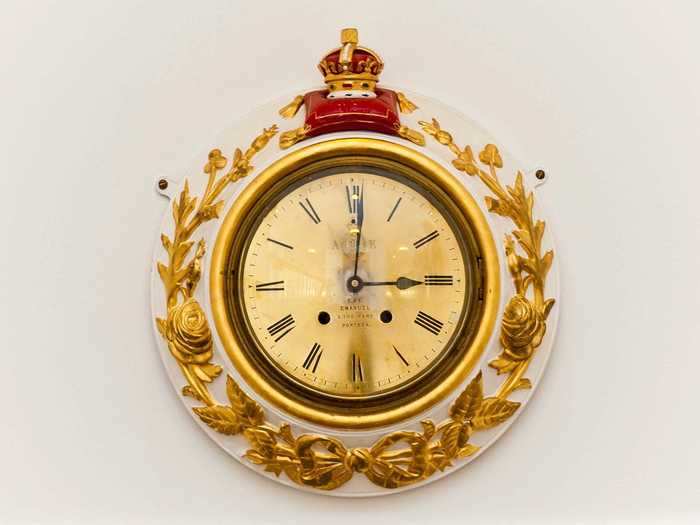 The clocks on the Royal Yacht Britannia don