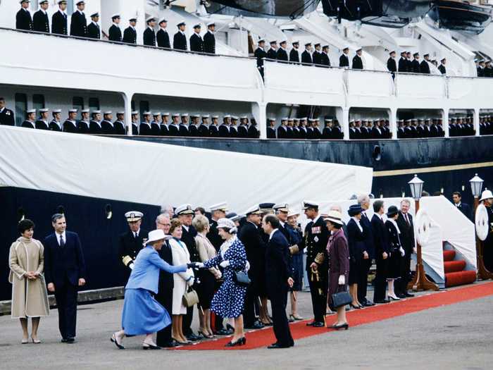 The five-story ship was part royal residence and part Royal Navy ship, with a full-time staff of more than 240 royal yachtsmen and officers.