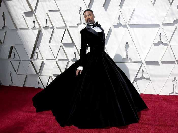 2019: Billy Porter broke boundaries when he wore a tuxedo top and a large velvet skirt.