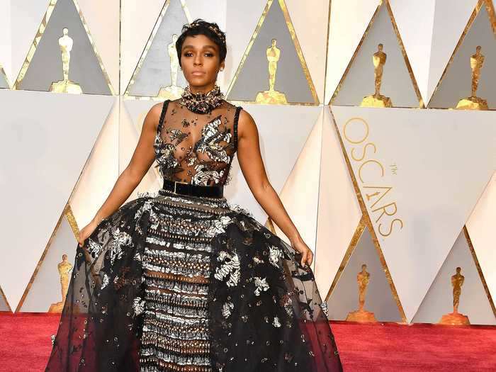 2017: Janelle Monáe made her Oscars red carpet debut in a show-stopping number.