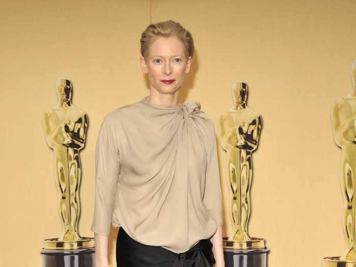 2009: Instead of going with the traditional Oscars gown, Tilda Swinton chose a daring top and bottom ensemble.