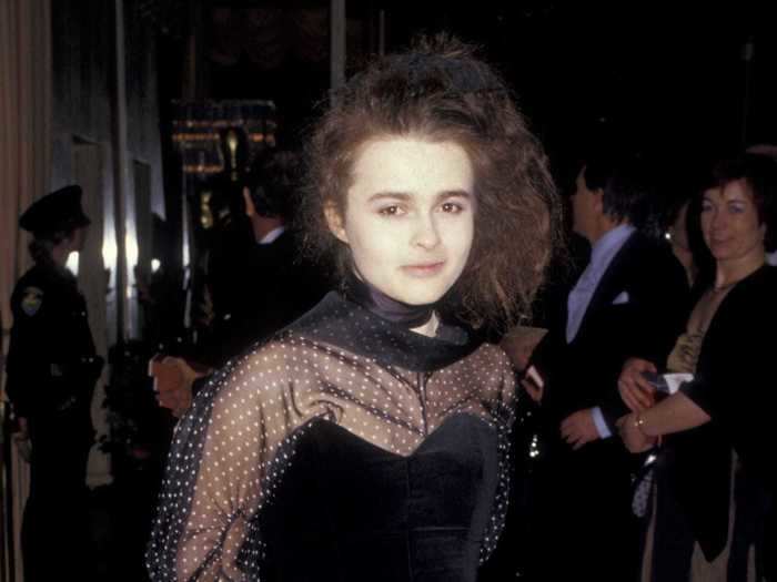 1987: Helena Bonham Carter turned the iconic Oscars black gown on its head.