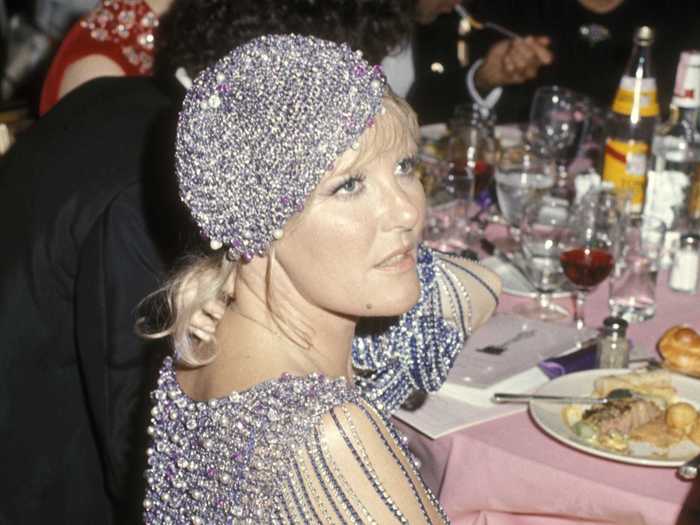 1971: Petula Clark was hard to miss in this matching beaded beanie and dress.