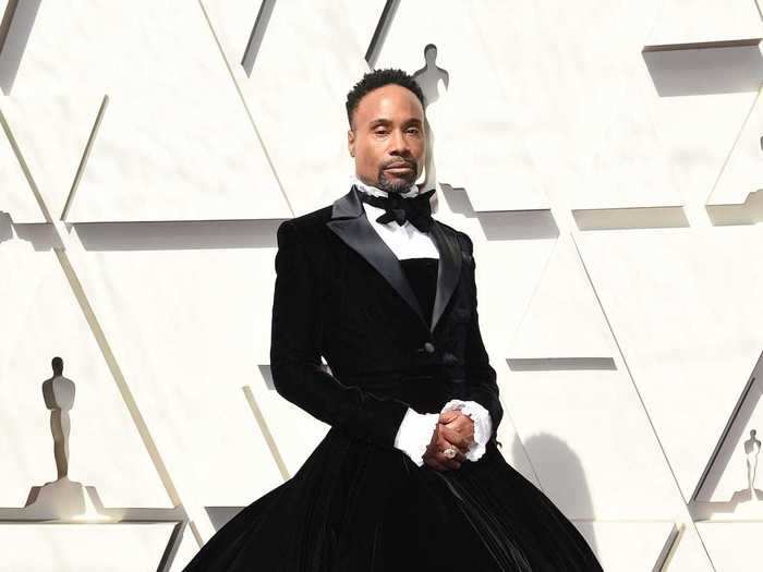 Billy Porter combined a classic tuxedo with an elegant gown when he walked the carpet in 2019.