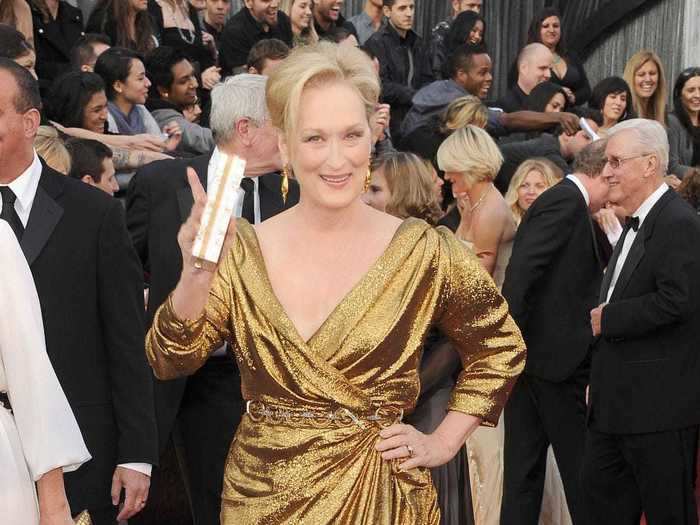 Meryl Streep is an acting legend, and her sparkly gold Lanvin gown in 2012 deserved its own special award.