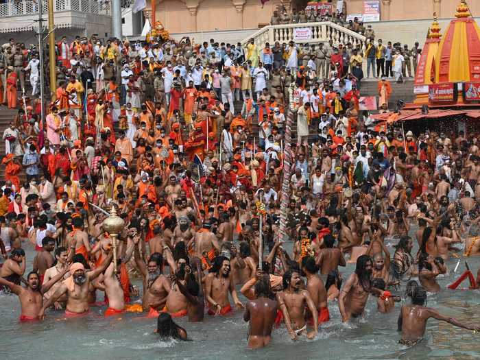 Earlier this month, the government allowed the Kumbh Mela Hindu festival attended by millions to proceed and take a holy dip in the Ganges river.