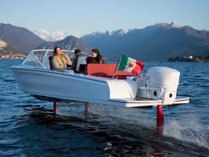 The 25-foot boat can fit six passengers ...