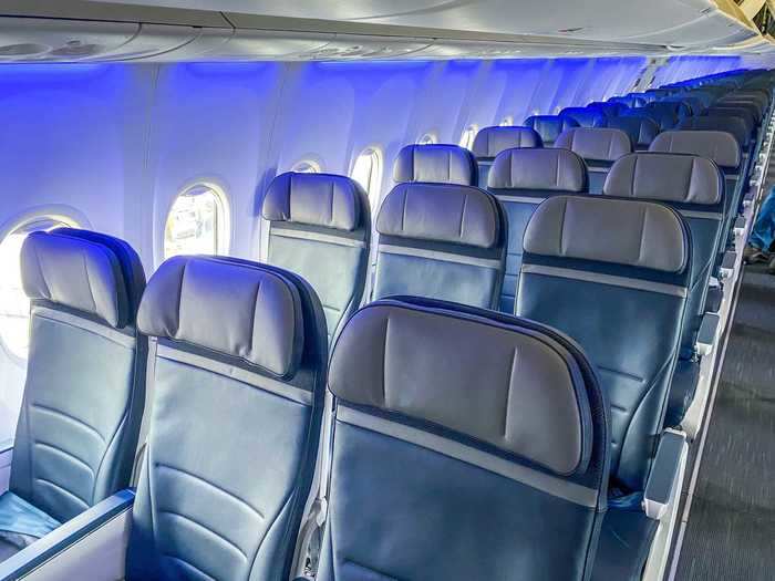 These seats feature extra legroom, early boarding privileges, and complimentary alcohol. And until May 31, the middle seats in this section are kept open while the rest in economy may be filled.