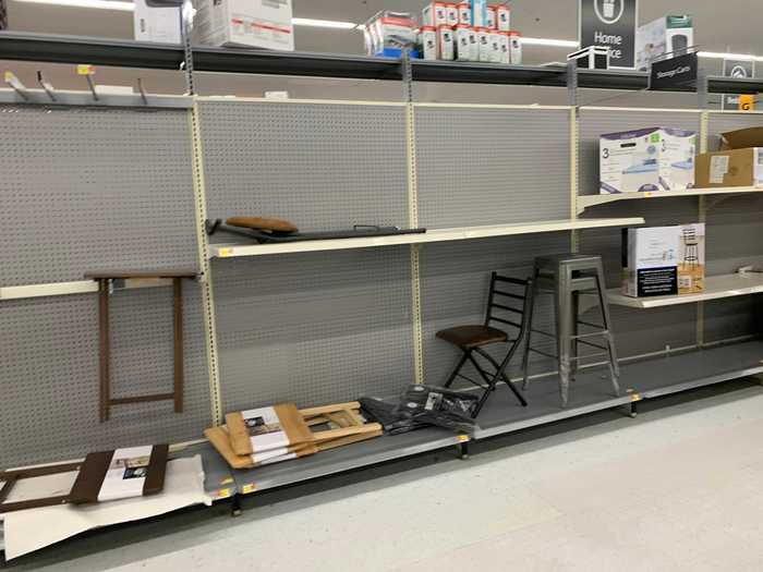 Like at Target, furniture options were slim and looked very picked over.