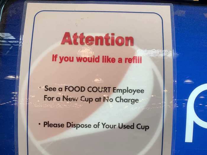 Refills are free, but Costco requires a new cup each time to cut down on potential contamination.