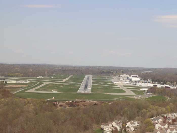 Wind was gusting across the approach path but the Vision Jet handled it well, controlling the aircraft