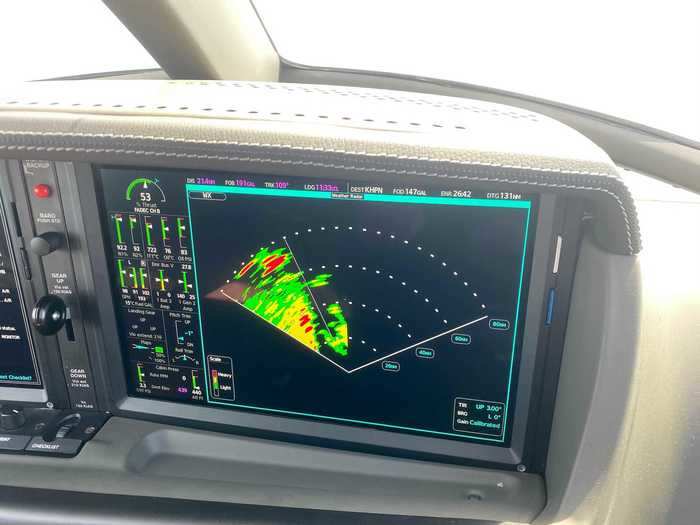 And weather radar helps avoid turbulence, rain, and thunderstorms.