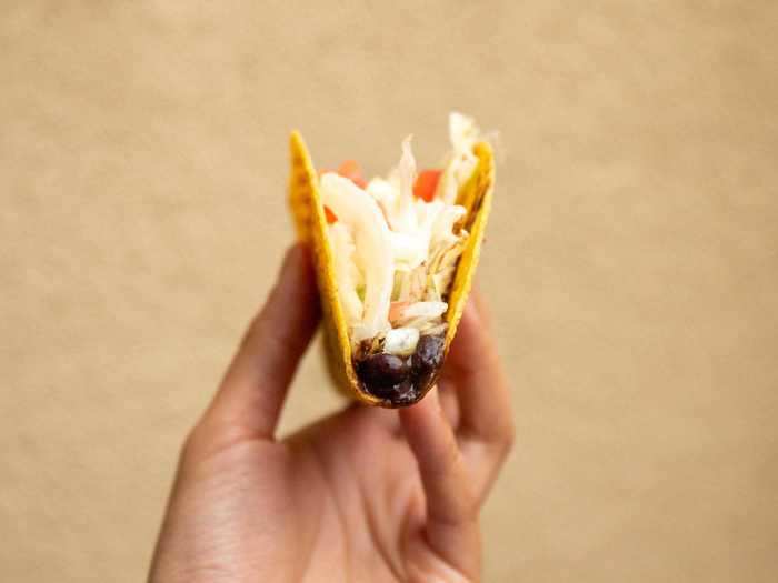 Meanwhile, the black bean taco looked, well, like it had black beans. Nothing new or special.