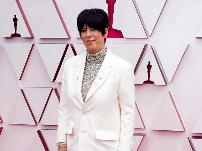 Diane Warren paired her white suit with a sparkly top.