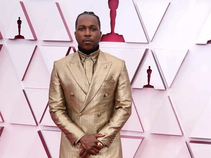 Leslie Odom Jr. resembled a golden award in his sparkling suit.