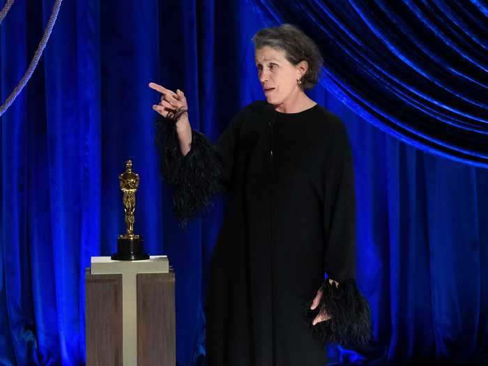 Frances McDormand won best actress and best picture with "Nomadland"