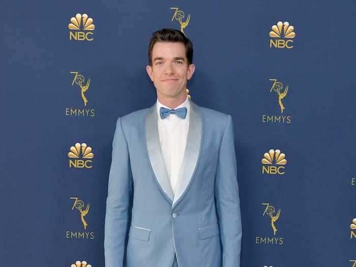 Comedian John Mulaney has also had fun with color on the red carpet. He stood out in a blue monochromatic ensemble at the 2018 Emmy Awards.