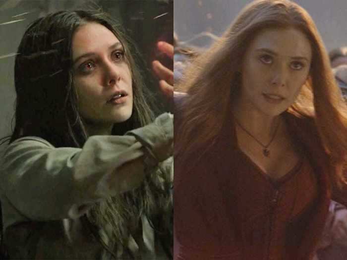 Scarlet Witch went through a pretty drastic physical transformation throughout the films.