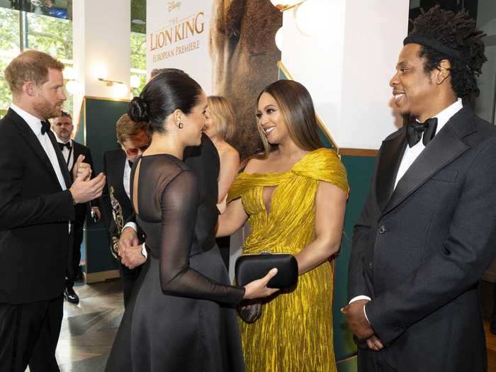 Beyoncé and Jay Z glowed while meeting Meghan Markle and Prince Harry.