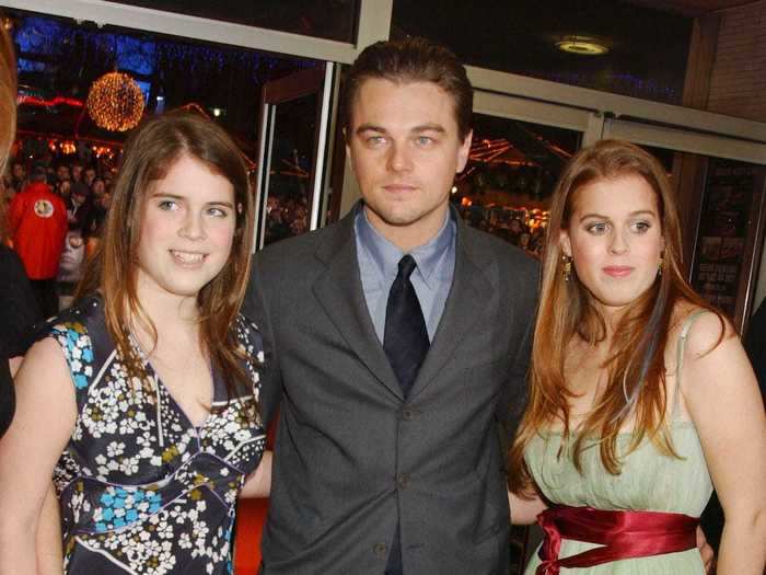 Leonardo DiCaprio sported a standard suit to a 2004 movie premiere where he was photographed with Princess Beatrice and Princess Eugenie.