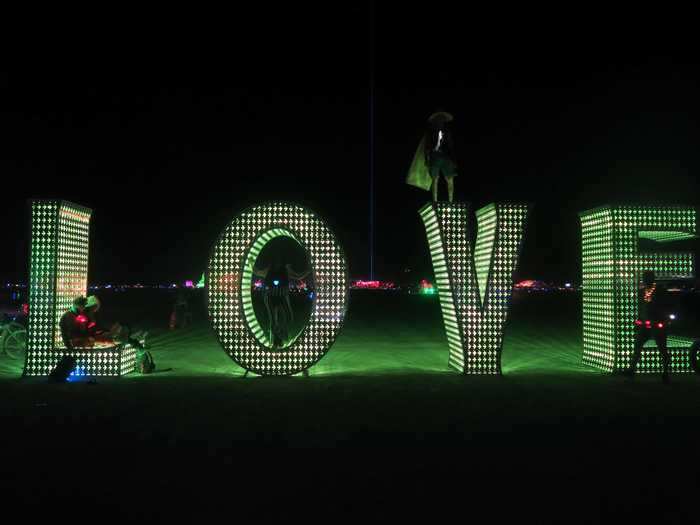 Some installations, like these letters, have been at Burning Man a few times.