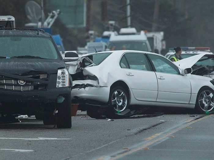 While she was going through her divorce with Kris, Jenner was involved in a car crash in February 2015 that left one person dead.