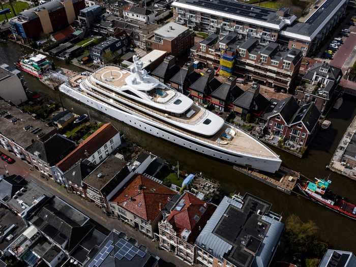 Van Oossanen said the ship appeared to barely fit through some of the canals. "So they probably couldn