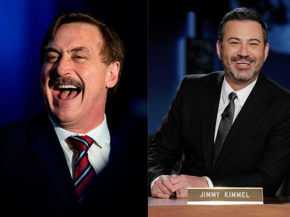 Mike Lindell and Jimmy Kimmel