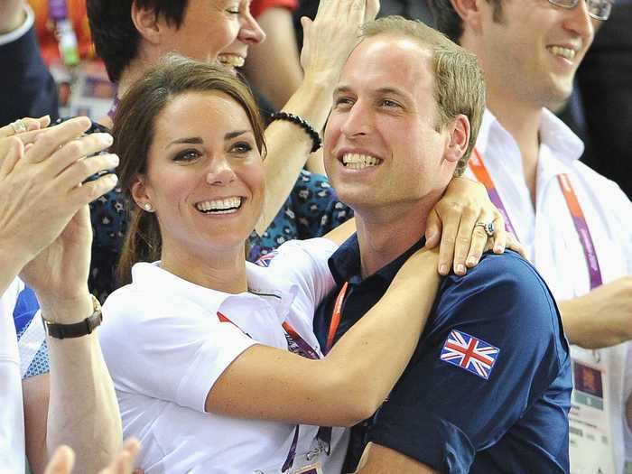 July 2012: Cameras caught the couple celebrating in the stands when London hosted the Summer Olympics.