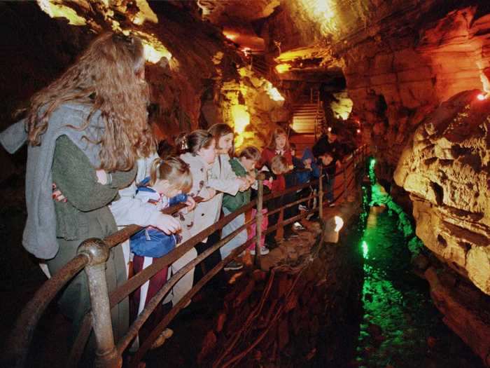 At Howe Caverns in Howes Cave, New York, visitors can go exploring underground.