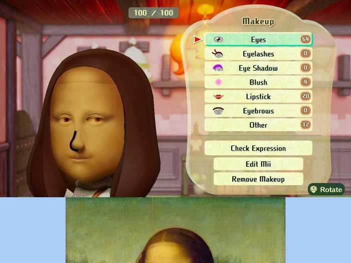 Finally, a true work of art - the Mona Lisa, captured in Mii form.