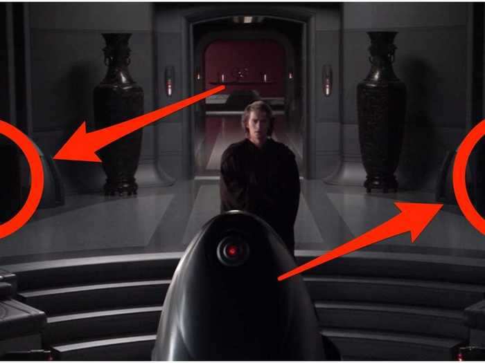 The Death Star is also engraved on two twin desks in Palpatine