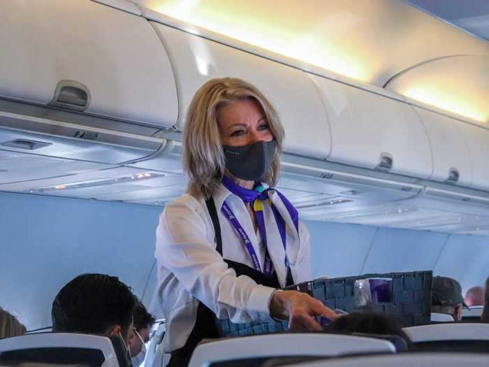 Flight attendants, smiling from ear-to-ear, then began the in-flight service. Ultra-low-cost airlines aren